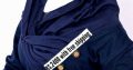 Navy Platted Button Neck Ladies Fleece Pullover