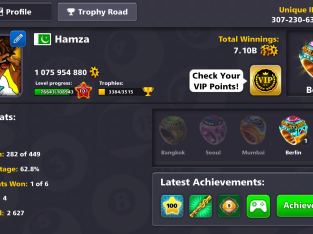 8 Ball pool 1B account with 5 legendary